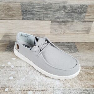 Hey Dude Wendy Womens Slip On Loafers Sz 10 Chambray Canvas Shoes